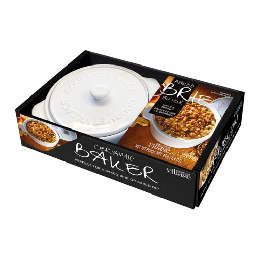 White Ceramic Baker gift set with Maple Walnut Brie topping  - CURRENTLY UNAVAILABLE IN THE USA