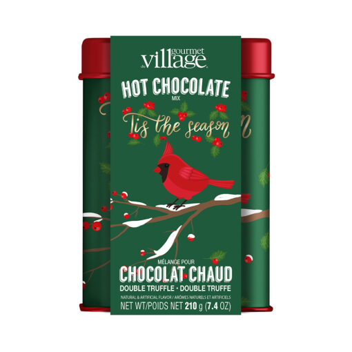 Boîte souvenir en métal baies de houx cardinal