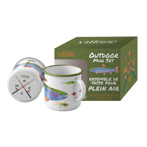 Ensemble de tasse en émail pour plein air