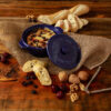 Navy Blue Ceramic Baker gift set with Cherry Walnut Brie topping - Image 3